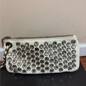 Betsey Johnson White Studded Clutch